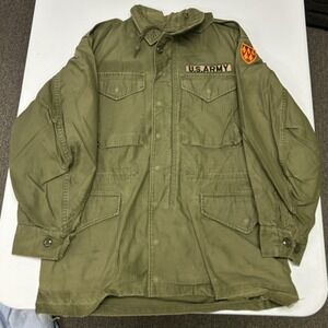 Vintage US Army Field Jacket Men M Olive Drab Military Og-107 Style Utility Coat
